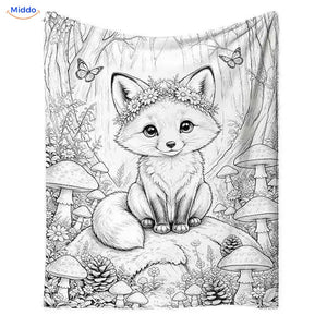 Couverture à colorier ColorFlow - Petit renard dans la forêt