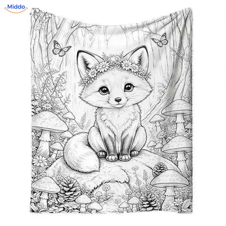 Couverture à colorier ColorFlow - Petit renard dans la forêt