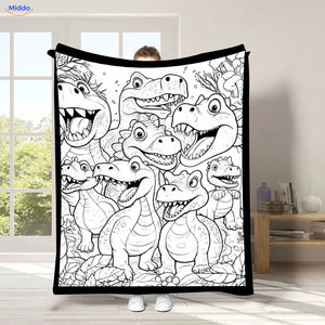 Couverture à colorier ColorFlow - Dinosaures joyeux