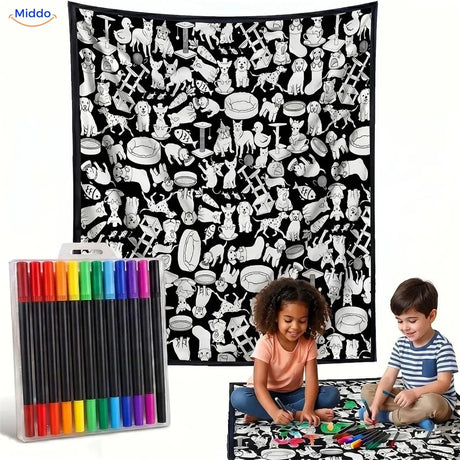 Couverture à colorier ColorFlow - Animaux de compagnie joyeux