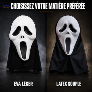 Comparaison du masque Skullora blanc en EVA et de la version en latex souple.