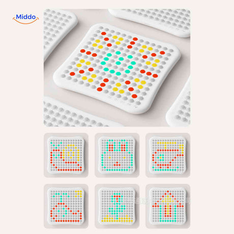 console gobango affichant des motifs led multicolores créatifs sur son écran matrix