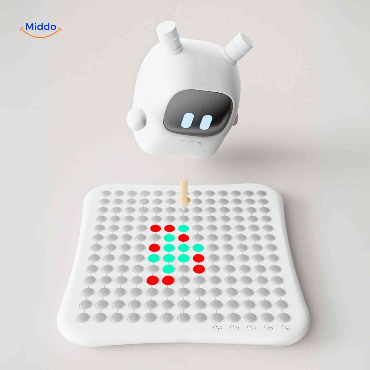 gobango console créative avec robot et motifs led colorés sur plateau d'entraînement intelligent