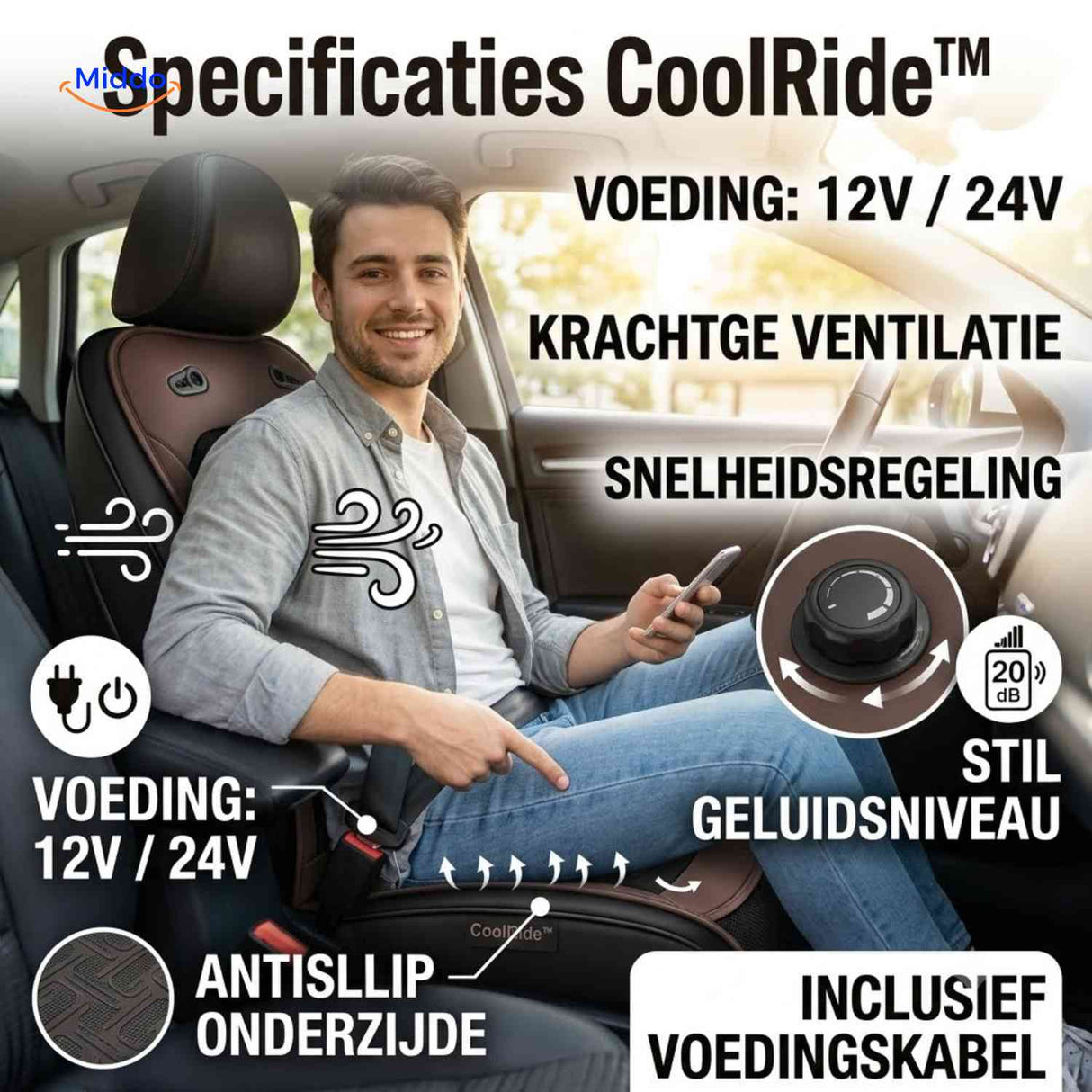 Coussin de siège auto ventilé CoolRide 12 V et 24 V, caractéristiques, vue 7