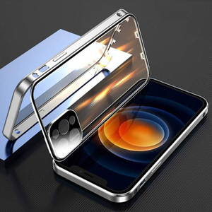 coque iphone compatible charge sans fil, coloris argent