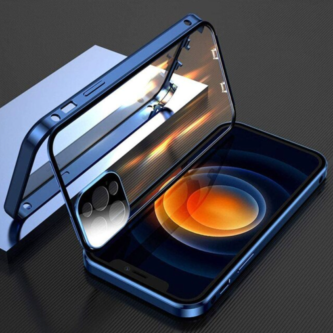 coque iphone compatible charge sans fil, coloris bleu