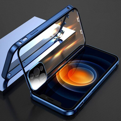 coque iphone compatible charge sans fil, coloris bleu