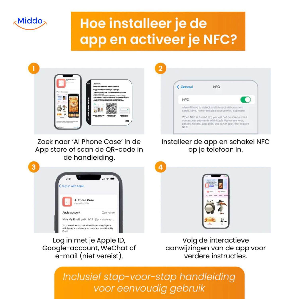 coque iphone e-ink nfc noire avec photo d'hiver et chien affichée sur l'écran personnalisable