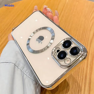 coque iphone coloris argent avec protection complète des objectifs