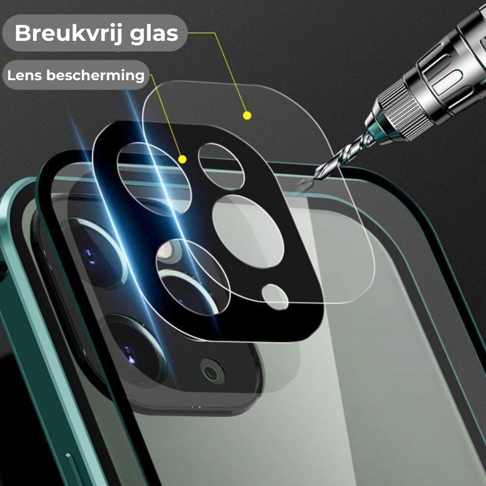 coque iphone avec verre incassable et protection renforcée pour l'objectif de la caméra