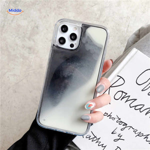coque téléphone sable liquide style contraste noir et blanc