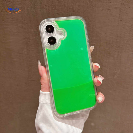 coque téléphone sable liquide vert frais avec look lumineux et épuré