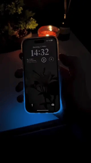 coque téléphone sable lumineux avec éclairage led visible dans l'obscurité