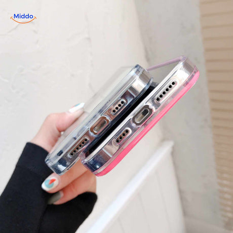 coque téléphone sable liquide vue de côté avec accès aux boutons et ports