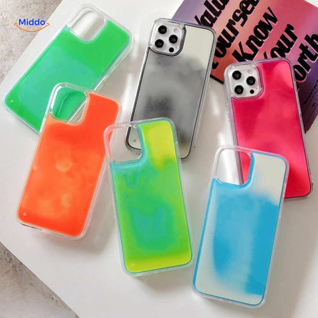 set de coques téléphone sable liquide multicolores au design brillant