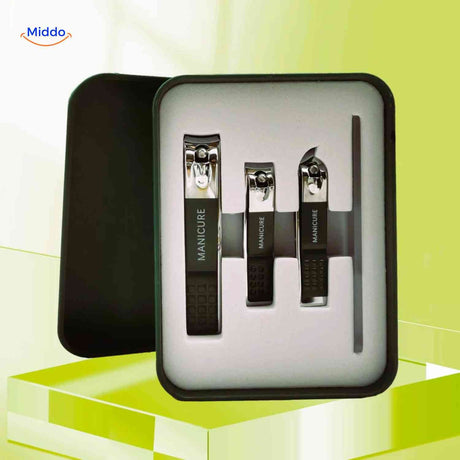 set coupe-ongles en acier inoxydable avec design ergonomique anti-dérapant