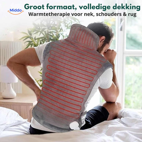 coussin chauffant grande taille offrant une couverture complète du cou aux épaules
