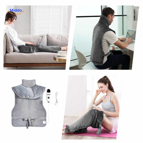 coussin chauffant multifonction adapté à de nombreux usages : cou, épaules, dos, ventre