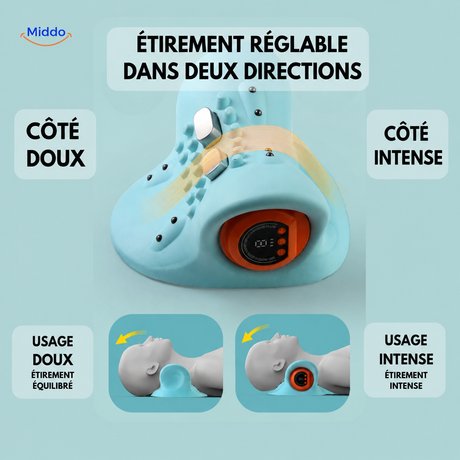 coussin de massage pétrissage EMS en situation d'utilisation quotidienne pour soulager la nuque