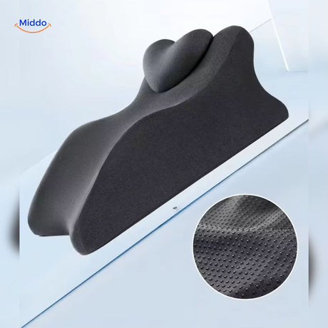 présentation des matériaux de qualité du coussin noir confort et durabilité