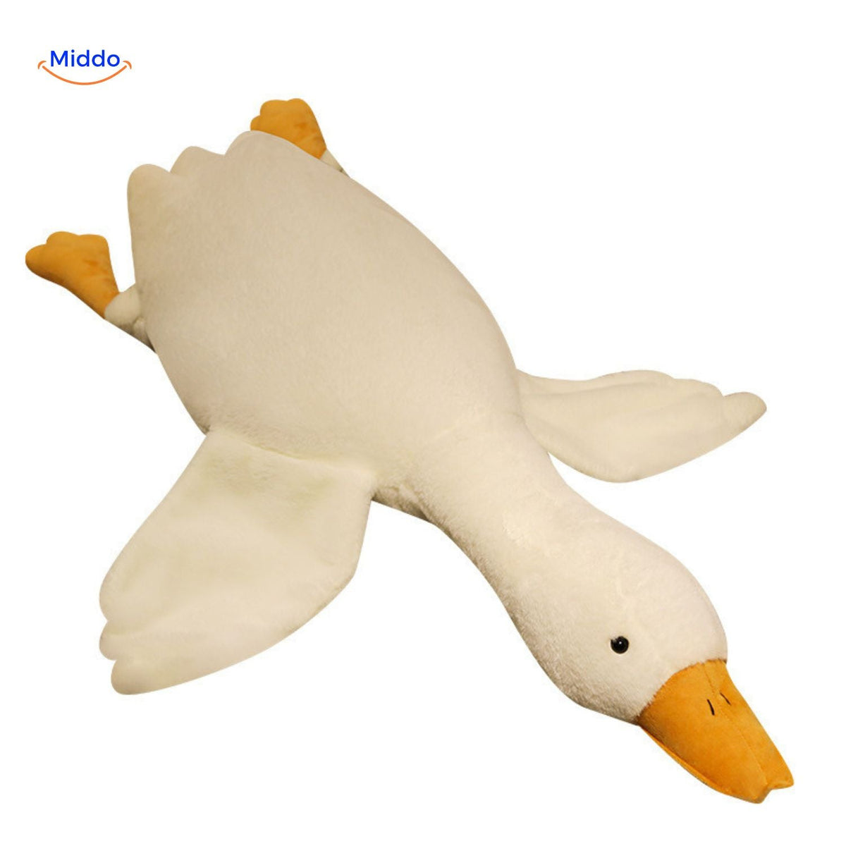 coussin peluche oie blanche géante en grande taille, idéale pour câliner et décorer
