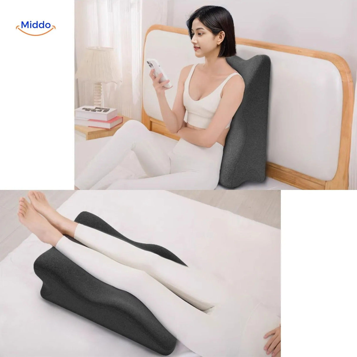 coussin de soutien et confort utilisé sur un lit pour une relaxation totale