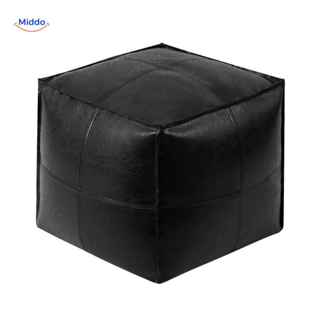 coussin tatami en cuir dans une chambre stylisée, parfait pour une décoration élégante