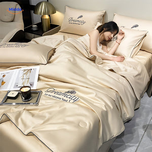couverture rafraîchissante en coloris crème, naturelle et apaisante pour un sommeil frais et reposant