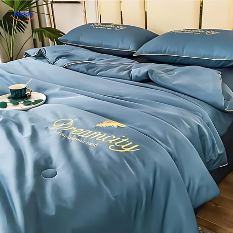 couverture rafraîchissante déposée sur un lit, prête à offrir un confort frais dès la première nuit