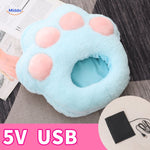 Cozypaws Chauffe-pieds bleu avec petites pattes roses Middo