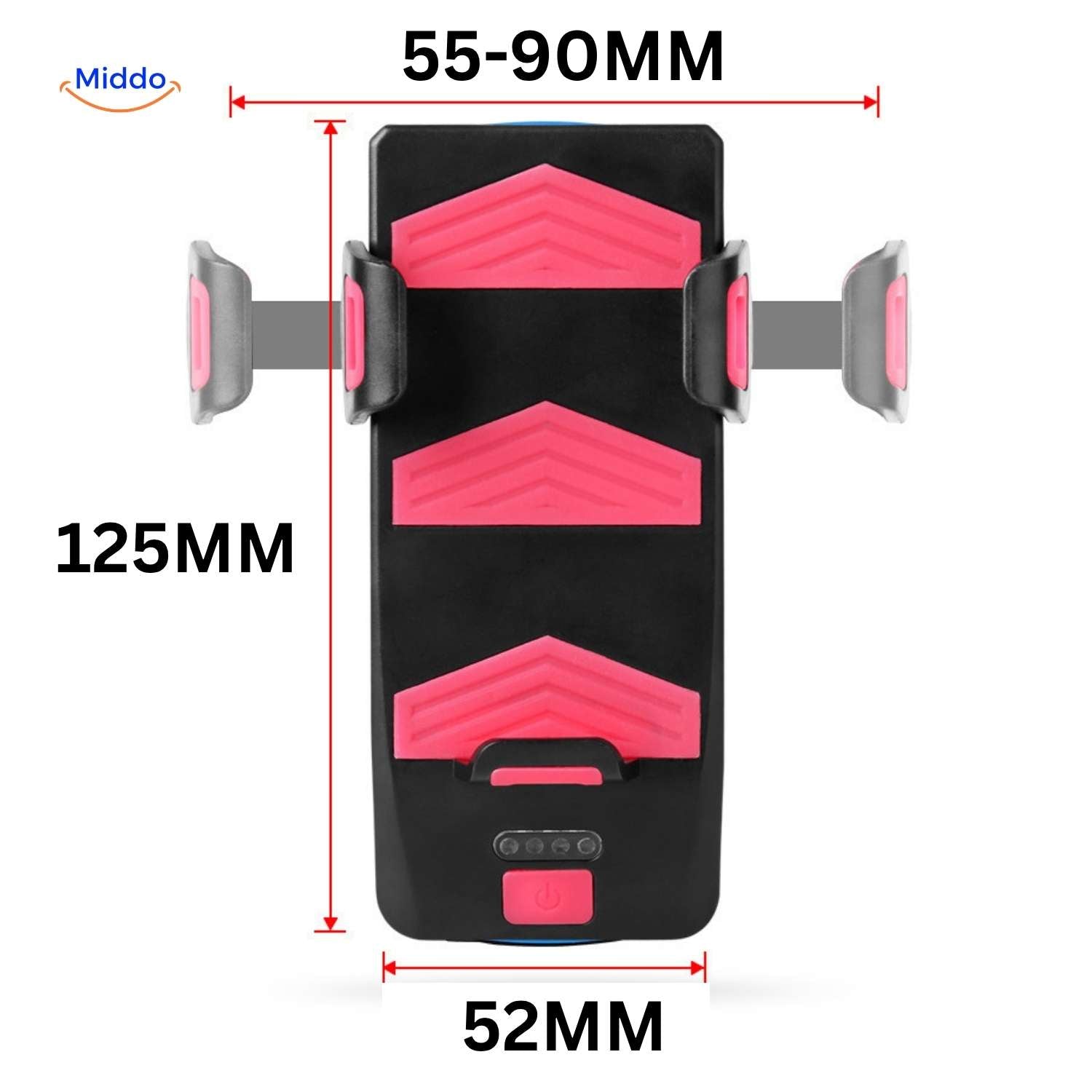 cyclomax fietsgadget telefoonhouder powerbank licht claxon afmetingen www.middo.nl