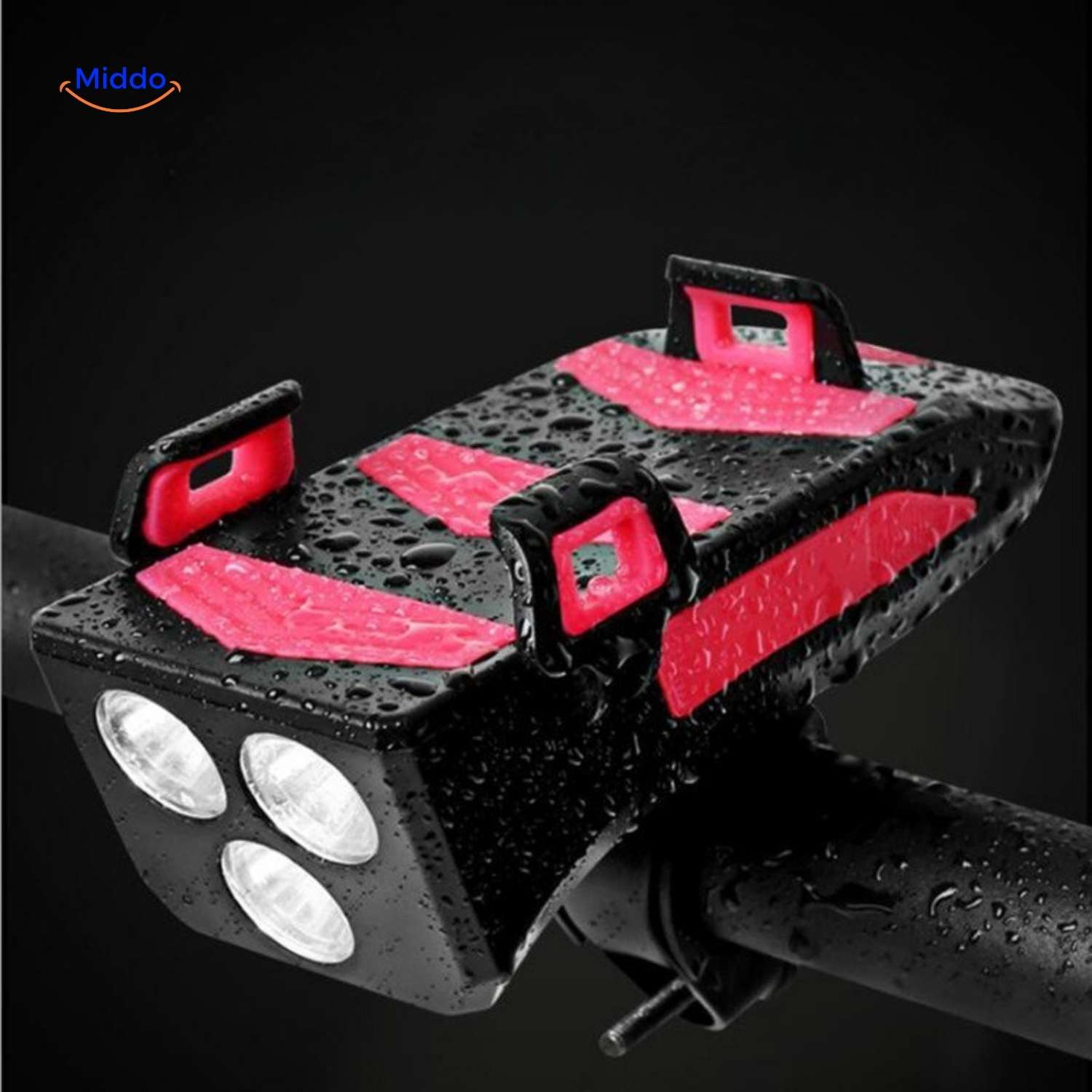 cyclomax fietsgadget telefoonhouder powerbank licht claxon voorzijde met licht www.middo.nl