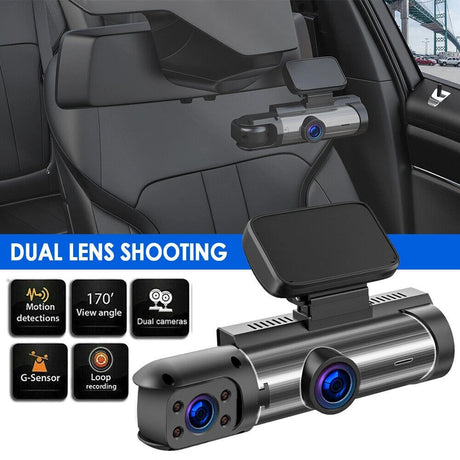 dashcam pro double lentille avec détection des chocs et sauvegarde automatique des séquences critiques