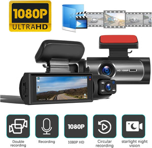 dashcam pro double lentille 1080p avec images cristallines pour une sécurité optimale en voiture