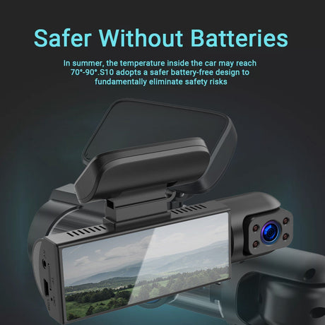 dashcam pro sans batterie interne alimentée directement par le véhicule pour plus de fiabilité