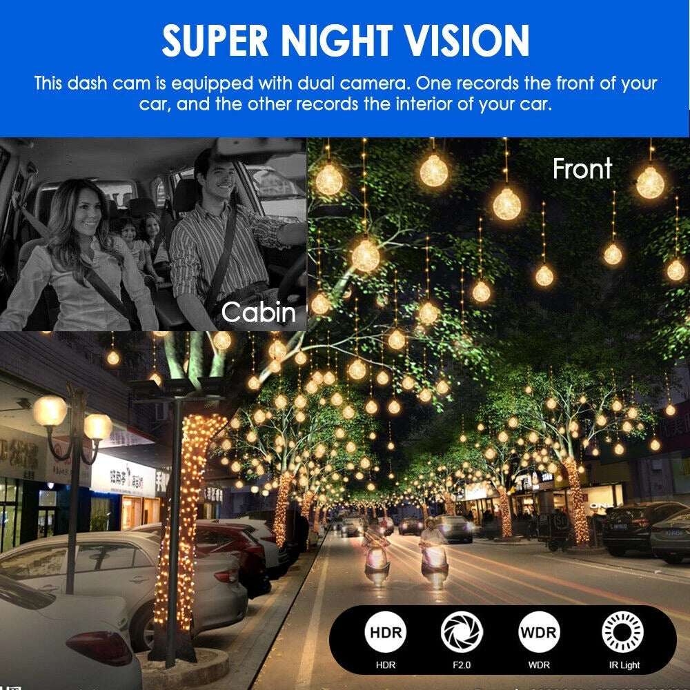 dashcam pro super vision nocturne pour capturer des images détaillées même dans l'obscurité totale