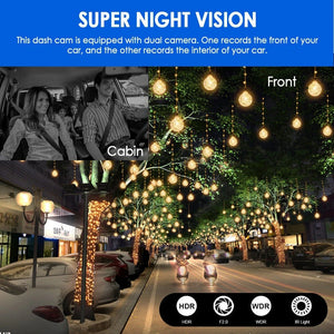 dashcam pro super vision nocturne pour capturer des images détaillées même dans l'obscurité totale