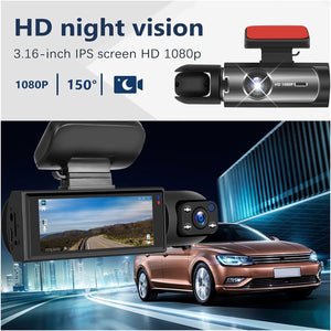dashcam pro exemple de vision nocturne HD avec rendu clair de la route et des panneaux de nuit