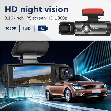 dashcam pro exemple de vision nocturne HD avec rendu clair de la route et des panneaux de nuit