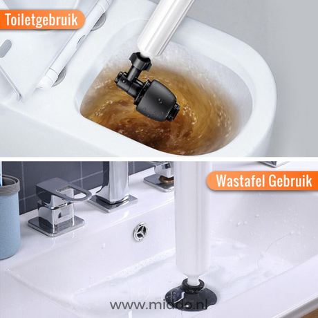 déboucheur à air 8 bar compatible toilettes, lavabo et évier — solution complète contre les bouchons
