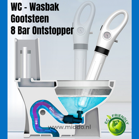 déboucheur à pression d'air utilisé sur toilette, compatible WC et lavabo, jusqu'à 8 bar