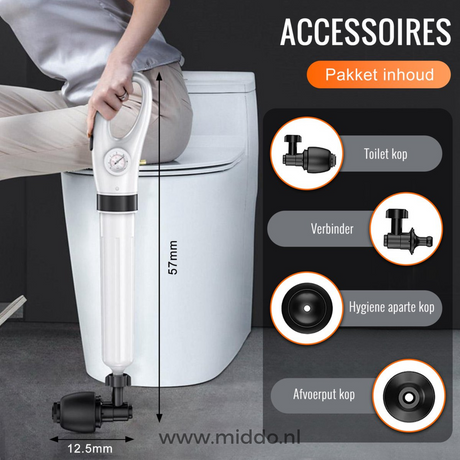 déboucheur à pression avec manomètre bar intégré et poignée ergonomique confortable