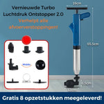 déboucheur turbo 2.0 en coloris bleu avec détails de la tête et du manche