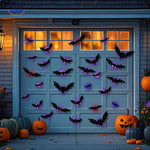 décoration de garage halloween avec chauves-souris 3d et led, ambiance effrayante pour extérieur