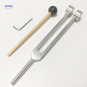 diapason de guérison argenté à tête ronde de 21,5 cm pour la thérapie vibratoire