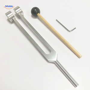 diapason de guérison argenté à tête ronde de 24,5 cm pour une sonothérapie complète