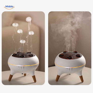 diffuseur en double mode : comparaison entre jet de vapeur et effet nuage doux
