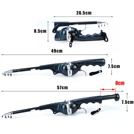 dimensions du kit de canne télescopique compacte, léger et facile à transporter