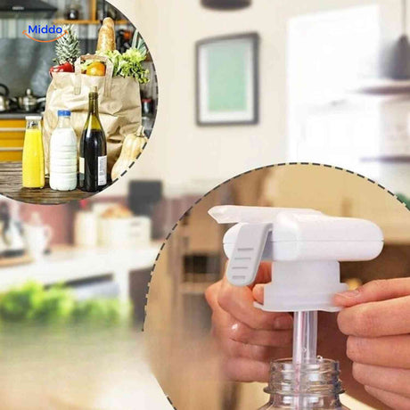 dispensateur universel compatible avec l'eau, les jus et le lait pour tout type de bouteille