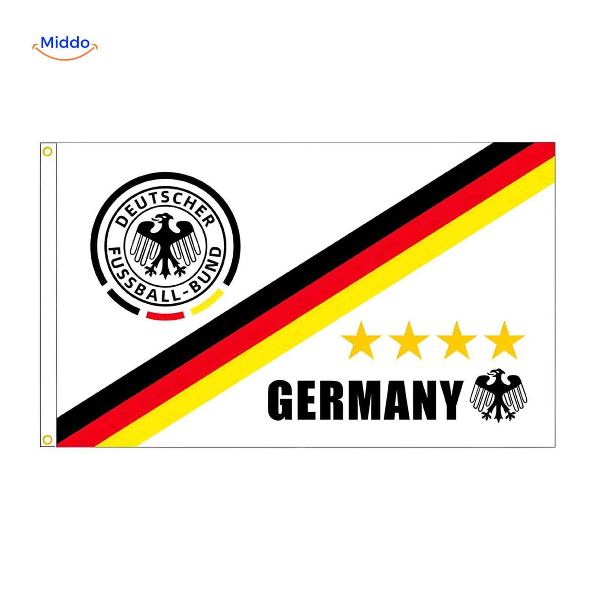 drapeau Allemagne avec logo de la fédération de football, pour supporters en coupe du monde